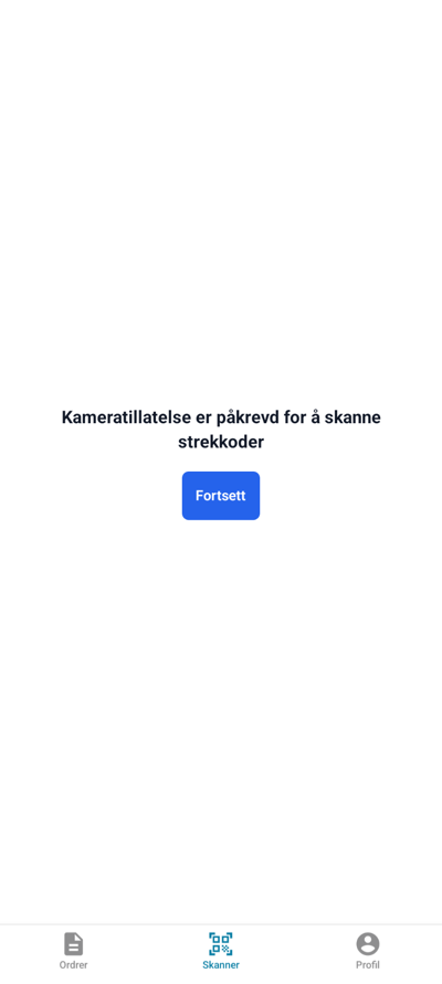 Screenshot of the camera access request