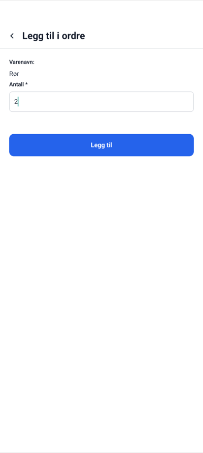 Screenshot of order details